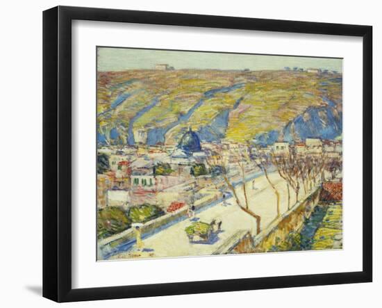 Bridge at Posilippo, Naples, 1889-Childe Hassam-Framed Giclee Print