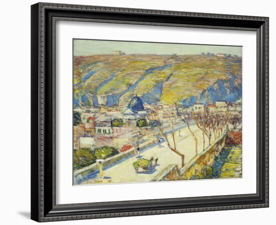 Bridge at Posilippo, Naples, 1889-Childe Hassam-Framed Giclee Print