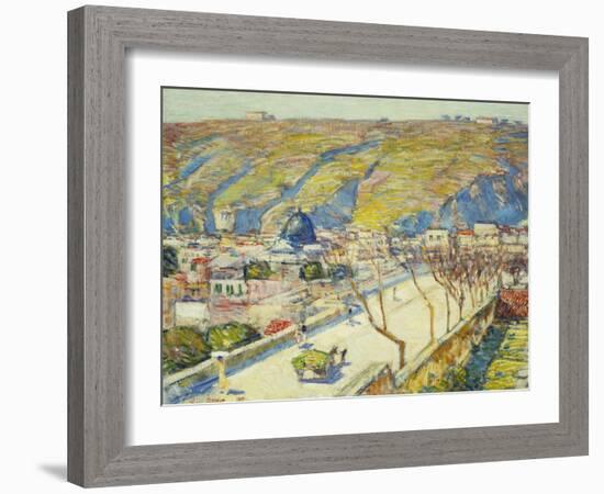 Bridge at Posilippo, Naples, 1889-Childe Hassam-Framed Giclee Print