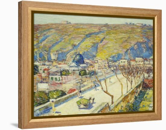 Bridge at Posilippo, Naples, 1889-Childe Hassam-Framed Premier Image Canvas