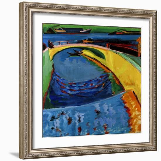 Bridge at the Mouth of the River Prießnitz, C. 1910-Ernst Ludwig Kirchner-Framed Giclee Print