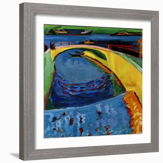 Bridge at the Mouth of the River Prießnitz, C. 1910-Ernst Ludwig Kirchner-Framed Giclee Print