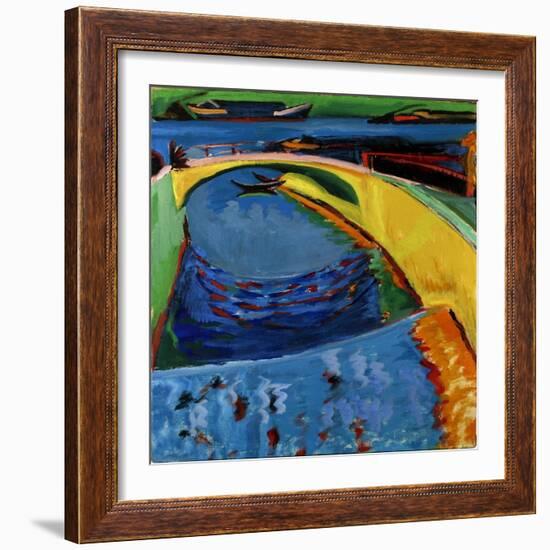 Bridge at the Mouth of the River Prießnitz, C. 1910-Ernst Ludwig Kirchner-Framed Giclee Print