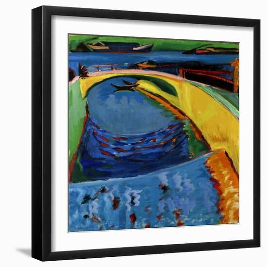 Bridge at the Mouth of the River Prießnitz, C. 1910-Ernst Ludwig Kirchner-Framed Giclee Print