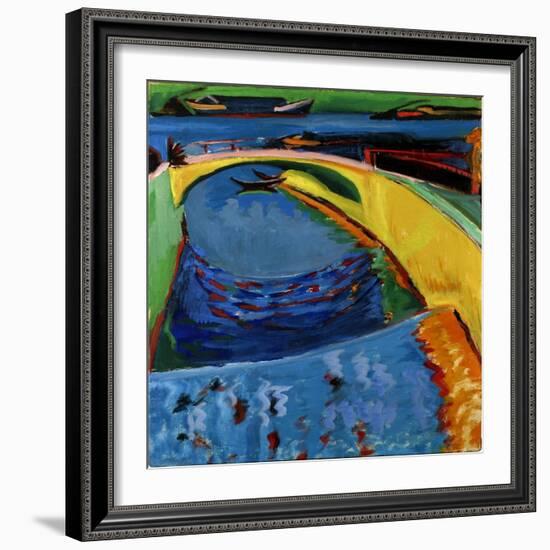 Bridge at the Mouth of the River Prießnitz, C. 1910-Ernst Ludwig Kirchner-Framed Giclee Print