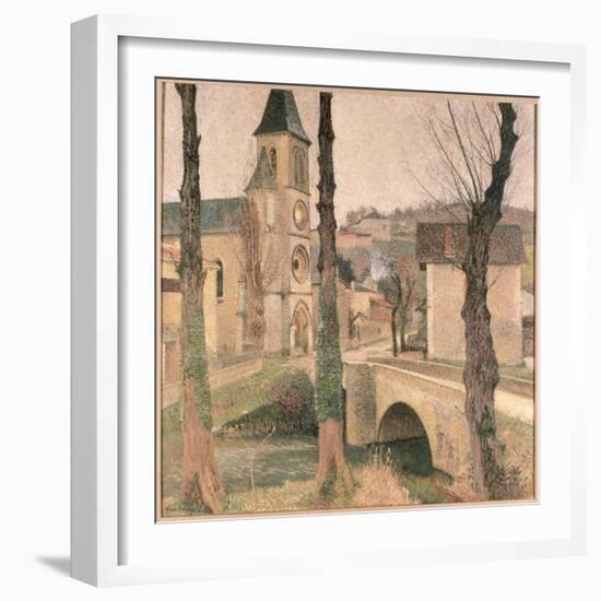 Bridge, Church and School at La Bastide-Henri Martin-Framed Giclee Print