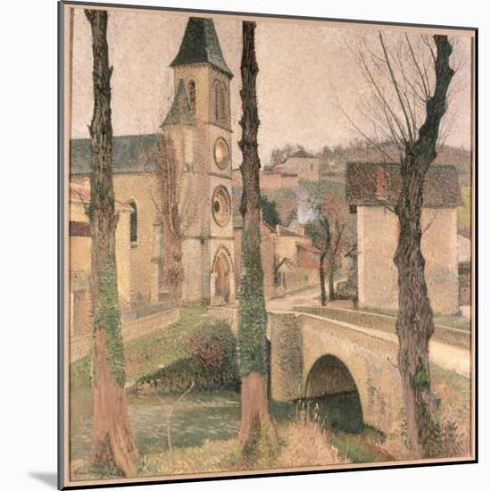 Bridge, Church and School at La Bastide-Henri Martin-Mounted Giclee Print