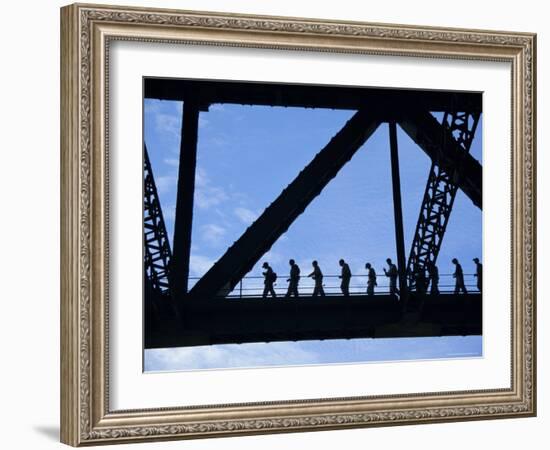 Bridge Climb Participants in Silhouette, Sydney Harbour Bridge, Sydney, New South Wales, Australia-Ken Gillham-Framed Photographic Print