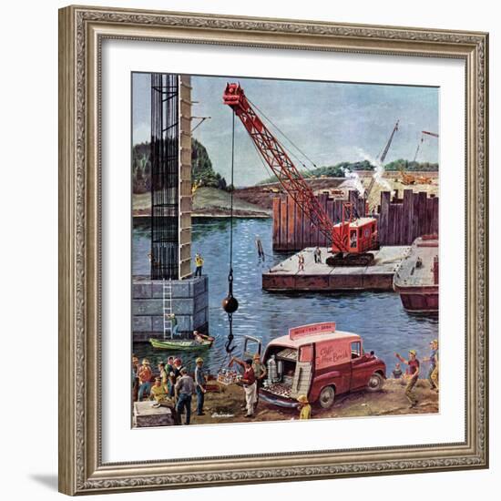 "Bridge Construction", March 9, 1957-Ben Kimberly Prins-Framed Giclee Print