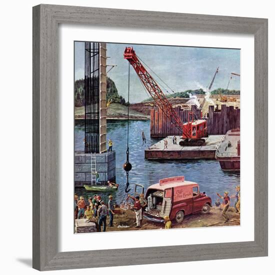 "Bridge Construction", March 9, 1957-Ben Kimberly Prins-Framed Giclee Print