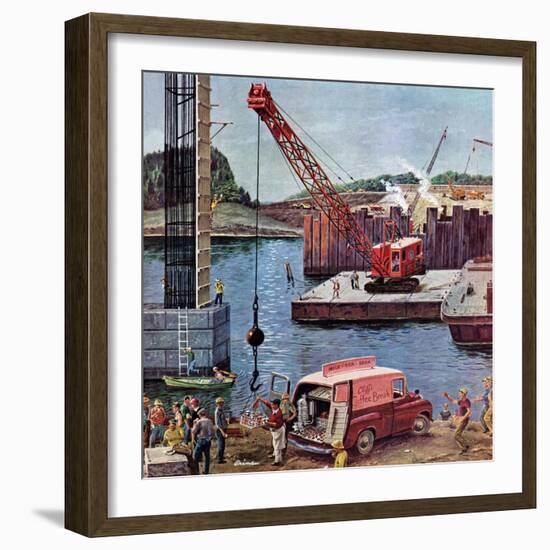 "Bridge Construction", March 9, 1957-Ben Kimberly Prins-Framed Giclee Print