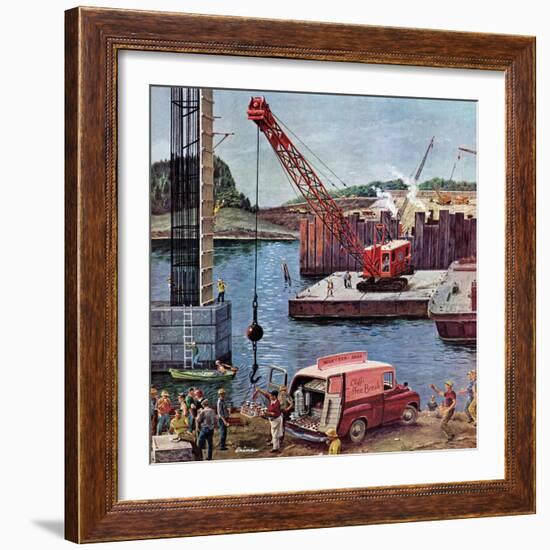 "Bridge Construction", March 9, 1957-Ben Kimberly Prins-Framed Giclee Print