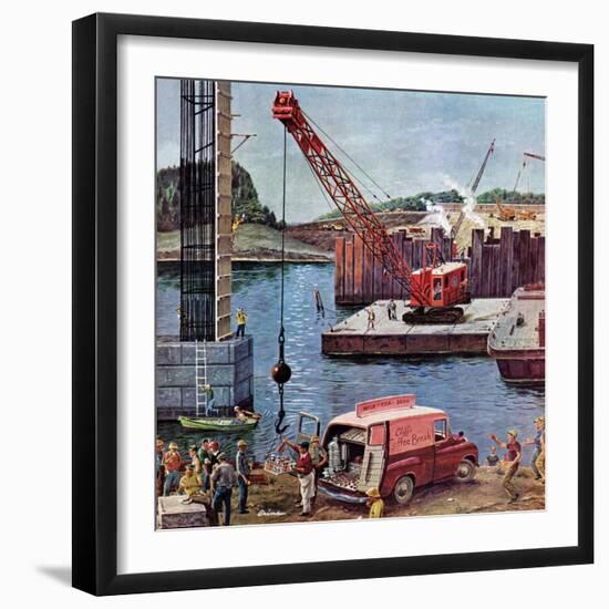 "Bridge Construction", March 9, 1957-Ben Kimberly Prins-Framed Giclee Print