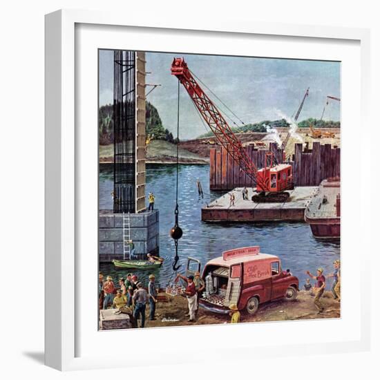 "Bridge Construction", March 9, 1957-Ben Kimberly Prins-Framed Giclee Print