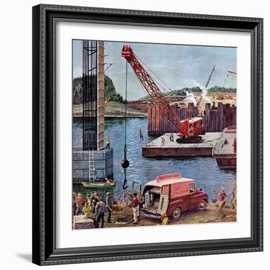 "Bridge Construction", March 9, 1957-Ben Kimberly Prins-Framed Giclee Print