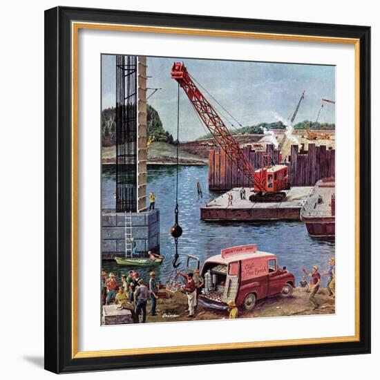 "Bridge Construction", March 9, 1957-Ben Kimberly Prins-Framed Giclee Print