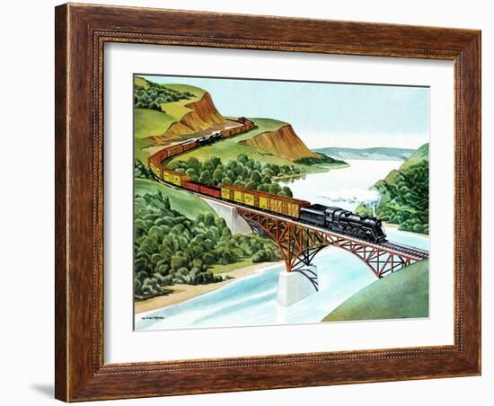 Bridge Crossing - Jack & Jill-Wilmer H. Wickham-Framed Giclee Print