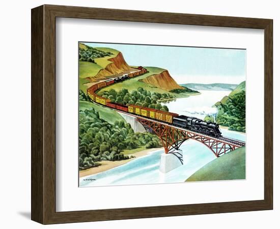 Bridge Crossing - Jack & Jill-Wilmer H. Wickham-Framed Giclee Print