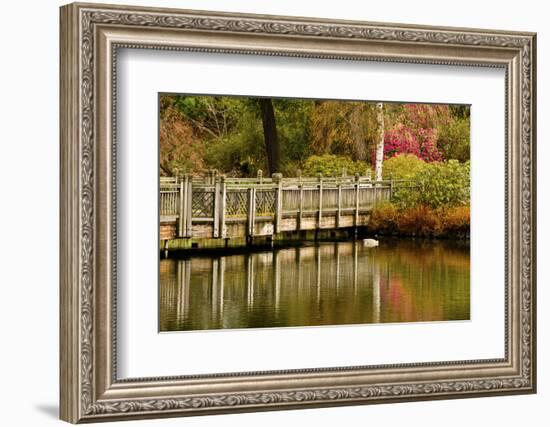 Bridge, Crystal Springs Lake, Rhododendron Garden, Portland, Oregon-Michel Hersen-Framed Photographic Print