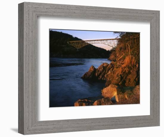 Bridge, Deception Pass State Park, Washington, USA-Charles Gurche-Framed Photographic Print