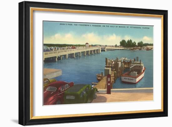 Bridge, Dock, St. Petersburg, Florida-null-Framed Art Print