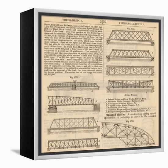 Bridge Engineering Encyclopedia "Truss-Bridges"-Piddix-Framed Stretched Canvas