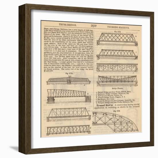 Bridge Engineering Encyclopedia "Truss-Bridges"-Piddix-Framed Art Print
