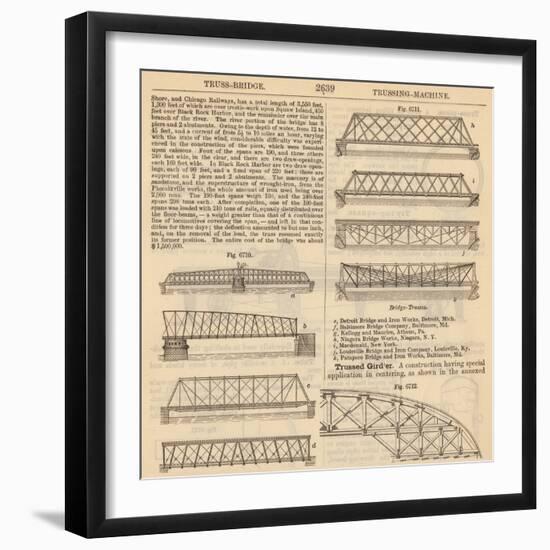 Bridge Engineering Encyclopedia "Truss-Bridges"-Piddix-Framed Art Print