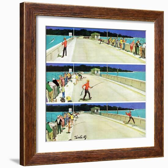 "Bridge Fishing", August 8, 1959-Thornton Utz-Framed Giclee Print