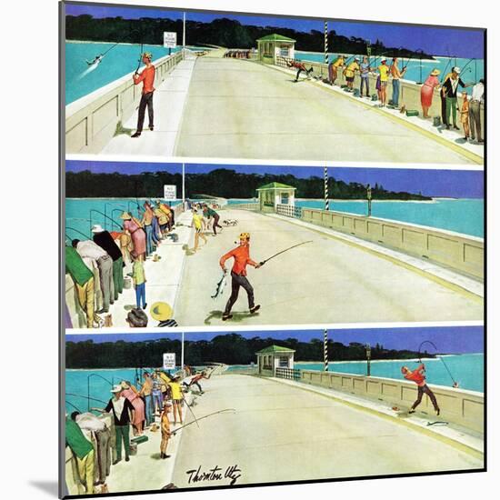 "Bridge Fishing", August 8, 1959-Thornton Utz-Mounted Giclee Print