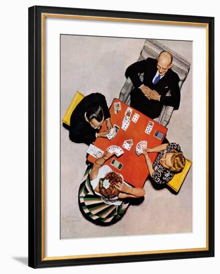 "Bridge Game" or "Playing Cards", May 15,1948-Norman Rockwell-Framed Giclee Print