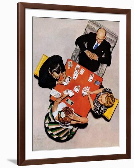 "Bridge Game" or "Playing Cards", May 15,1948-Norman Rockwell-Framed Giclee Print