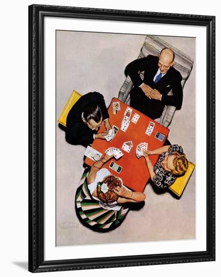 "Bridge Game" or "Playing Cards", May 15,1948-Norman Rockwell-Framed Giclee Print