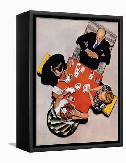 "Bridge Game" or "Playing Cards", May 15,1948-Norman Rockwell-Framed Premier Image Canvas