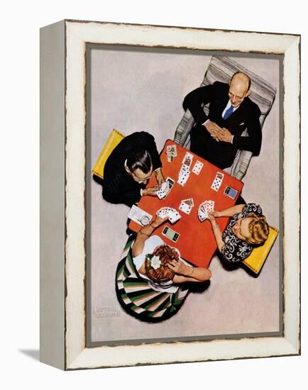 "Bridge Game" or "Playing Cards", May 15,1948-Norman Rockwell-Framed Premier Image Canvas