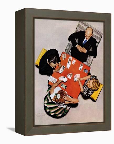 "Bridge Game" or "Playing Cards", May 15,1948-Norman Rockwell-Framed Premier Image Canvas
