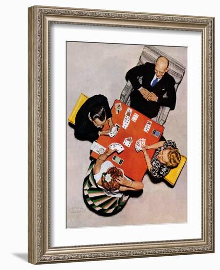 "Bridge Game" or "Playing Cards", May 15,1948-Norman Rockwell-Framed Giclee Print