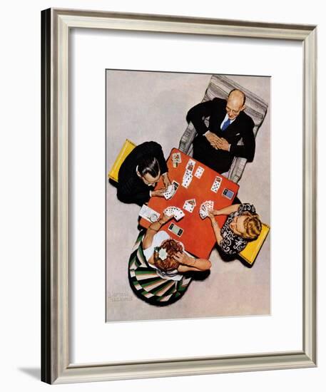 "Bridge Game" or "Playing Cards", May 15,1948-Norman Rockwell-Framed Giclee Print