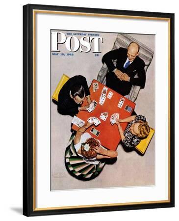 Saturday Evening Post Cover featuring Bridge Playing