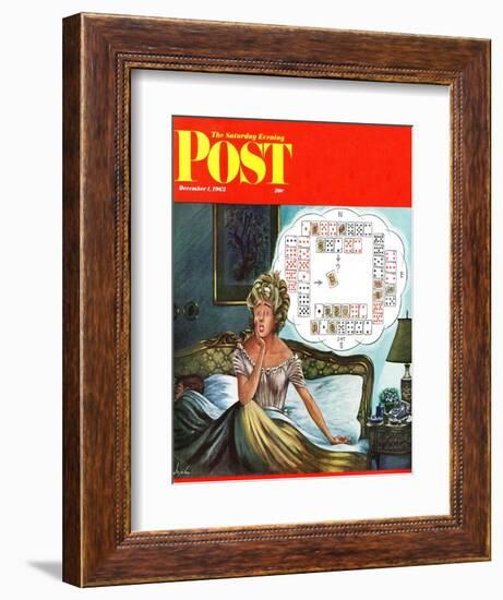 "Bridge Hand Disturbs Sleep," Saturday Evening Post Cover, December 1, 1962-Constantin Alajalov-Framed Giclee Print