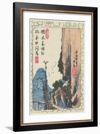 Bridge in a Gorge, 1831-Utagawa Hiroshige-Framed Giclee Print