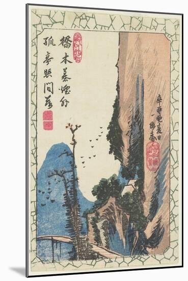 Bridge in a Gorge, 1831-Utagawa Hiroshige-Mounted Giclee Print