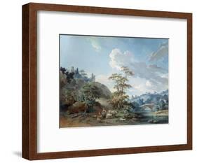 Bridge in a Valley, 1778-Jean-Baptiste Huet-Framed Giclee Print
