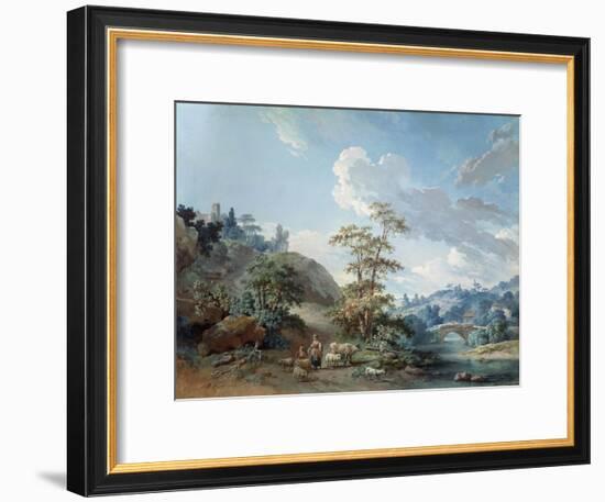 Bridge in a Valley, 1778-Jean-Baptiste Huet-Framed Giclee Print