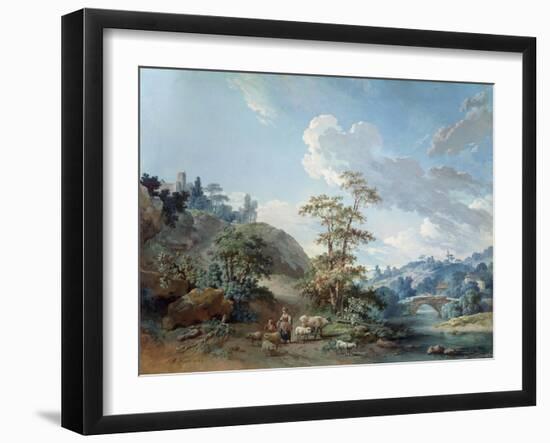 Bridge in a Valley, 1778-Jean-Baptiste Huet-Framed Giclee Print