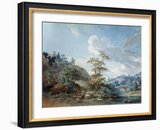 Bridge in a Valley, 1778-Jean-Baptiste Huet-Framed Giclee Print