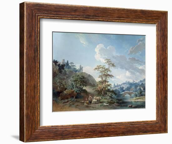 Bridge in a Valley, 1778-Jean-Baptiste Huet-Framed Giclee Print