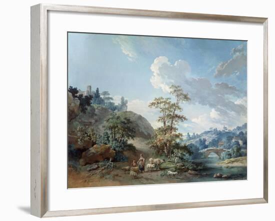 Bridge in a Valley, 1778-Jean-Baptiste Huet-Framed Giclee Print