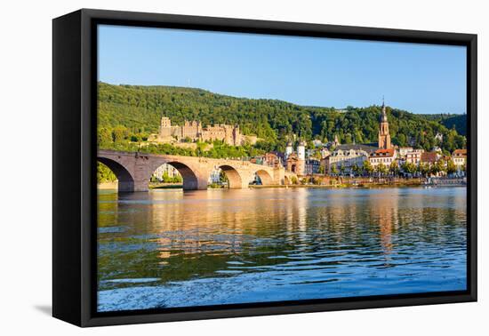 Bridge in Heidelberg, Germany-sborisov-Framed Premier Image Canvas