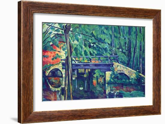 Bridge In The Forest-Paul Cézanne-Framed Art Print